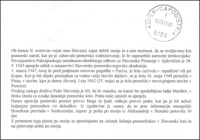 SLOVENSKA POMORSKA TRGOVSKA AKADEMIJA 1947 - 2017